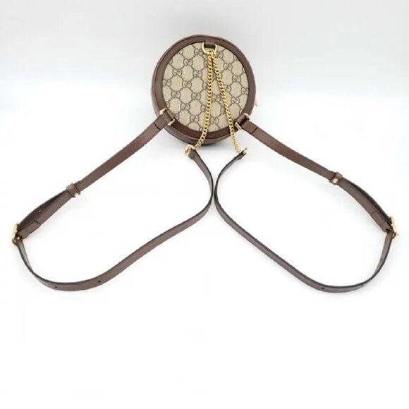 Authentic Gucci Ophidia Round Mini Crossbody Bag NEW | GG Supreme Canvas Web Bag